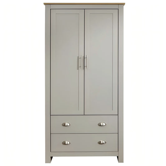 Modern Grey Storage, Melamine Finish - LANCASTER DOUBLE WARDROBE