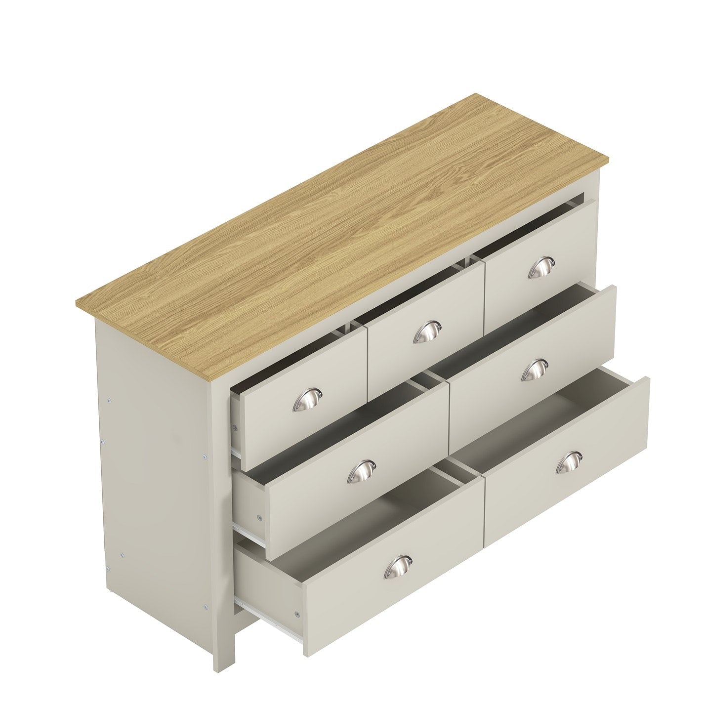 Modern Grey Storage, Particle Board Chest - LANCASTER MULTI CHEST GREY