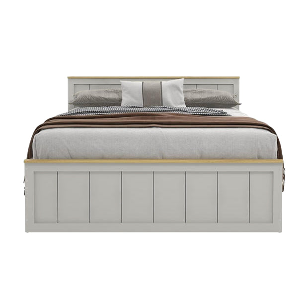 Modern Grey Ottoman, Particle Board Frame - LANCASTER Double Bed