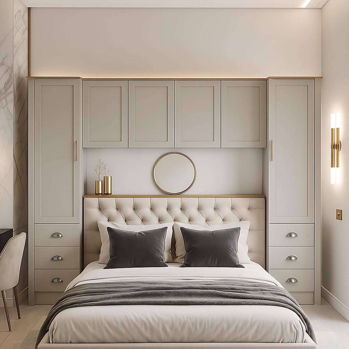 Modern Storage Cabinet, Particleboard & MDF - LANCASTER OVERBED STORAGE GREY