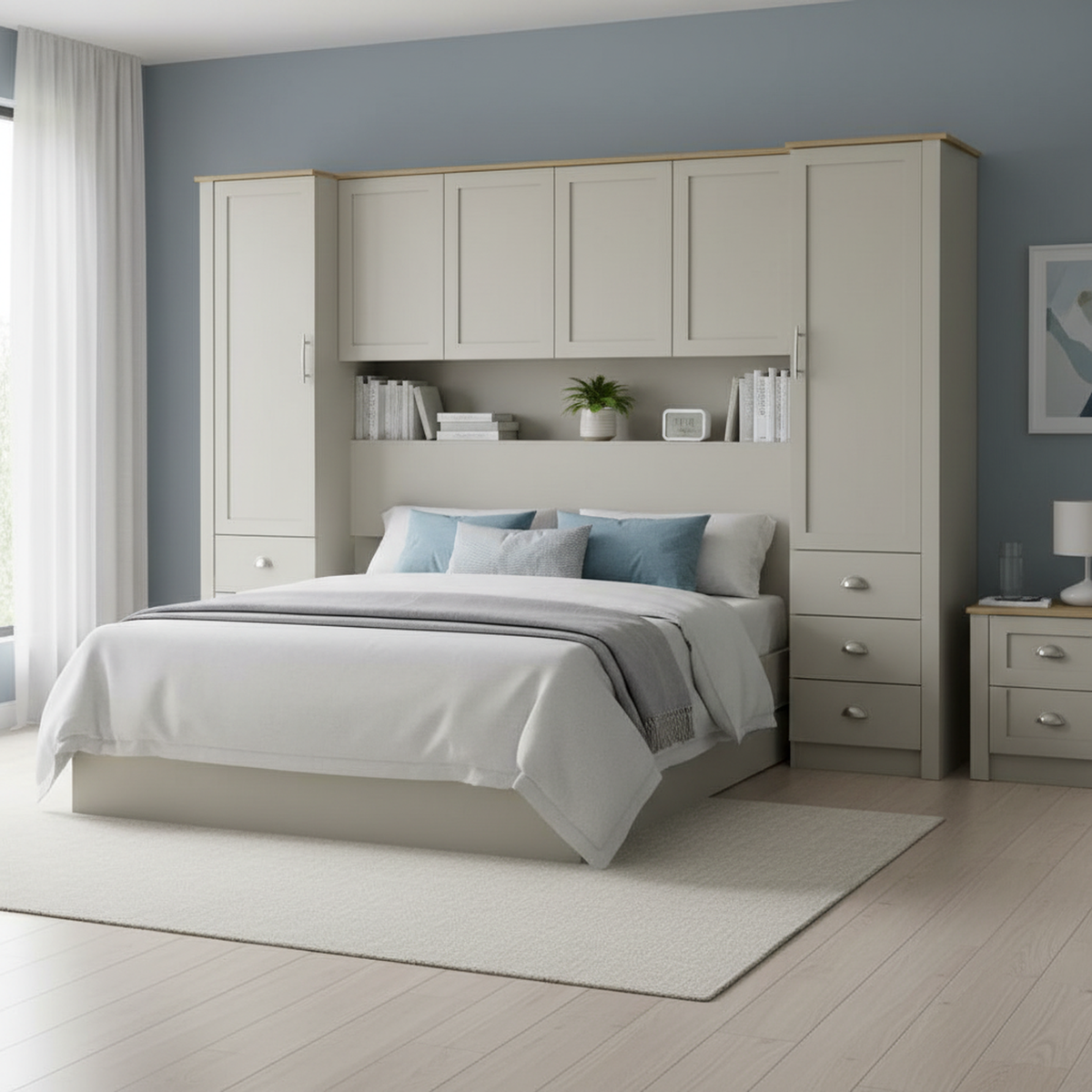 Modern Storage Cabinet, Particleboard & MDF - LANCASTER OVERBED STORAGE GREY