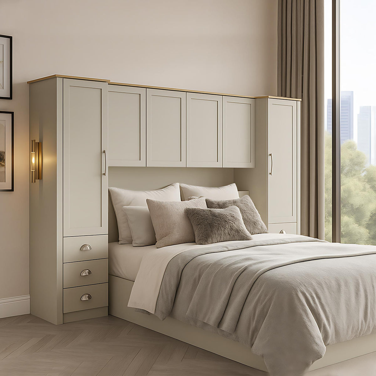 Modern Storage Cabinet, Particleboard & MDF - LANCASTER OVERBED STORAGE GREY
