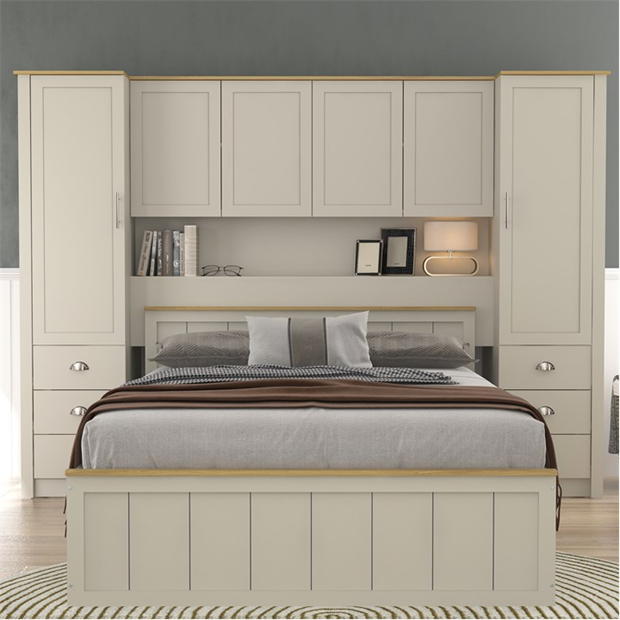 Modern Storage Cabinet, Particleboard & MDF - LANCASTER OVERBED STORAGE GREY