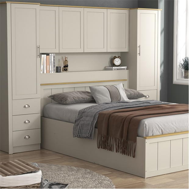 Modern Storage Cabinet, Particleboard & MDF - LANCASTER OVERBED STORAGE GREY