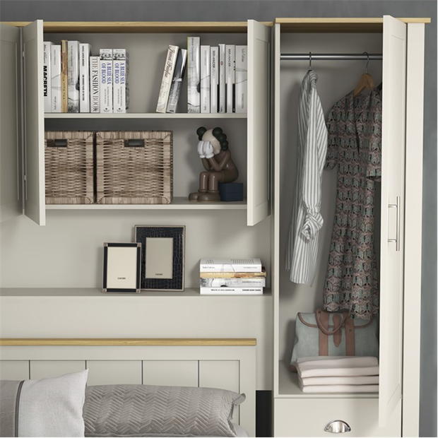 Modern Storage Cabinet, Particleboard & MDF - LANCASTER OVERBED STORAGE GREY