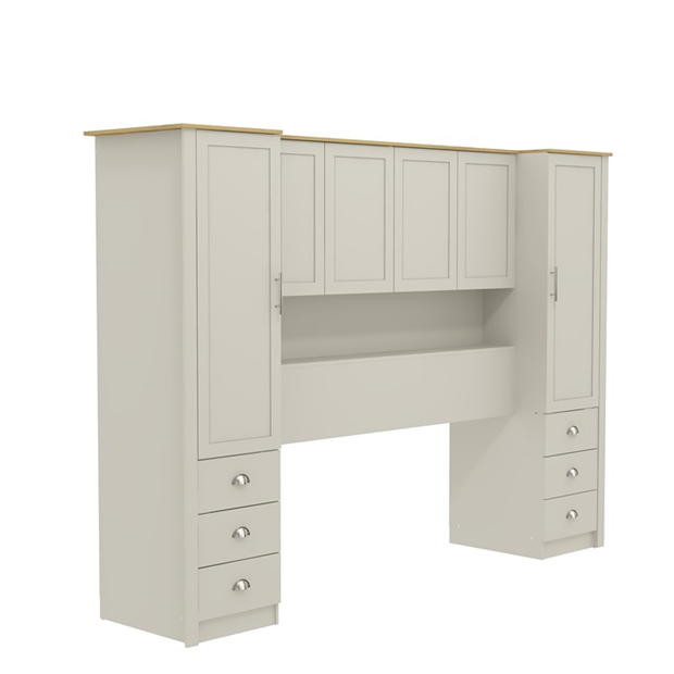 Modern Storage Cabinet, Particleboard & MDF - LANCASTER OVERBED STORAGE GREY
