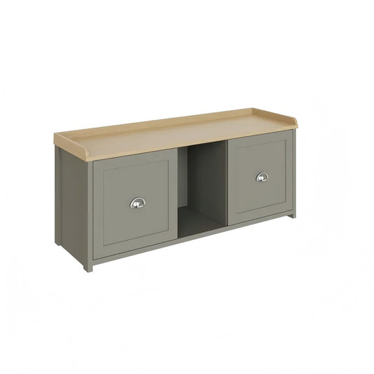 Modern Grey Melamine Shoe Bench - LANCASTER