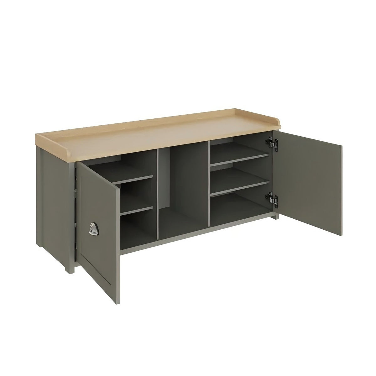 Modern Grey Melamine Shoe Bench - LANCASTER