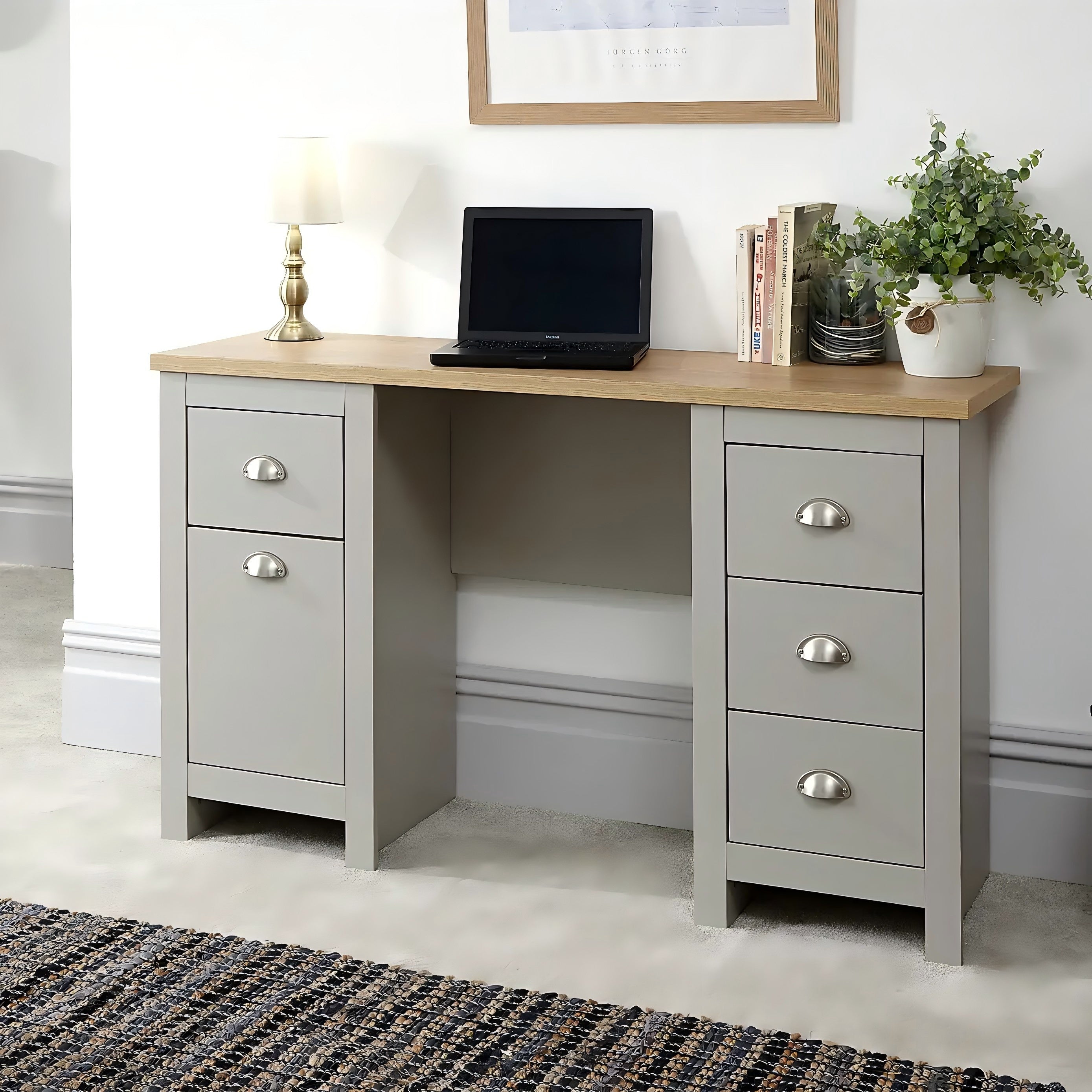 Modern Grey Melamine Study Table - LANCASTER STUDY DESK