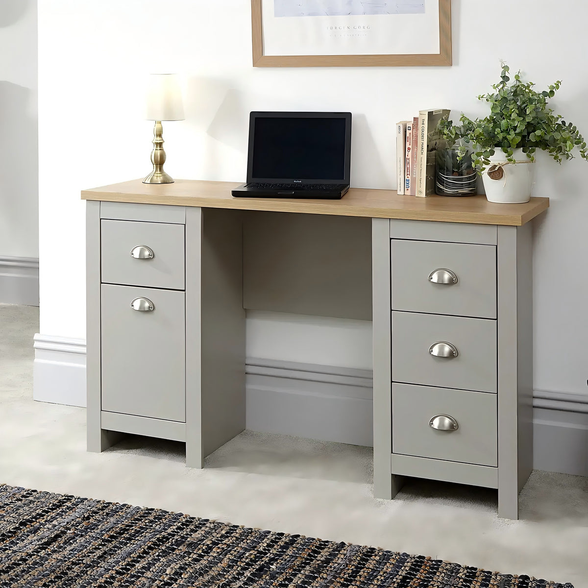 Modern Grey Melamine Study Table - LANCASTER STUDY DESK