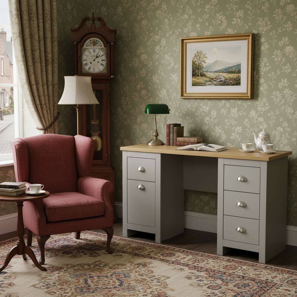 Modern Grey Melamine Study Table - LANCASTER STUDY DESK
