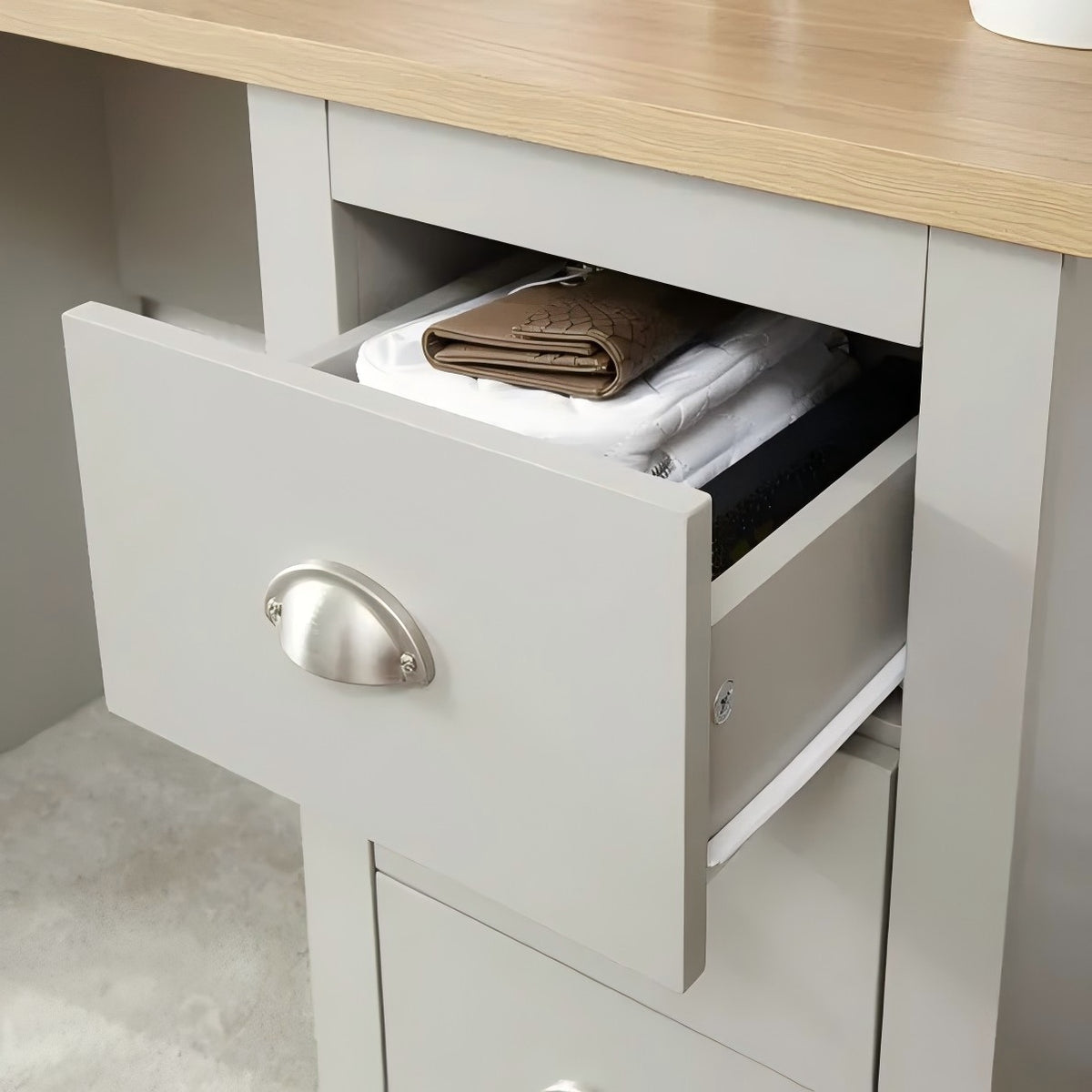 Modern Grey Melamine Study Table - LANCASTER STUDY DESK
