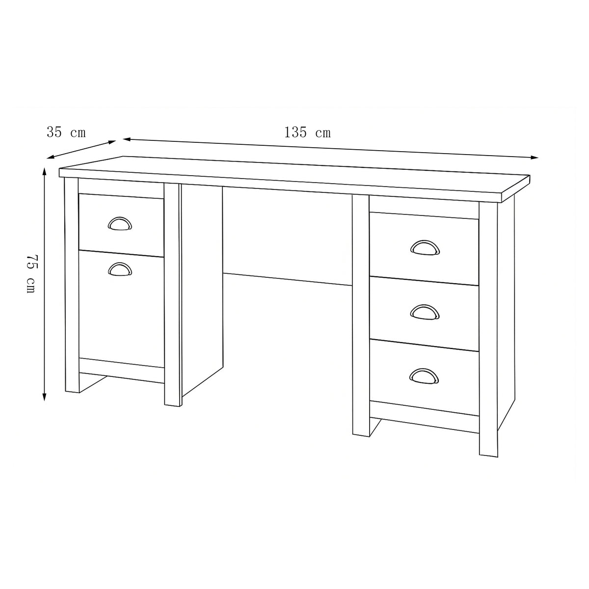 Modern Grey Melamine Study Table - LANCASTER STUDY DESK
