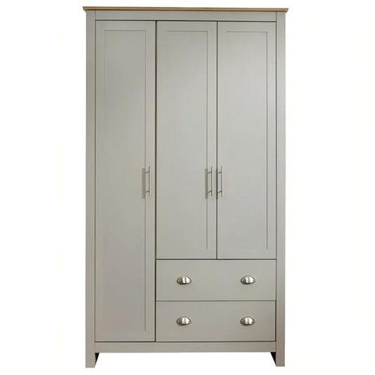Modern Grey Storage, Melamine Finish - LANCASTER TRIPLE WARDROBE