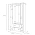 Modern Grey Storage, Melamine Finish - LANCASTER TRIPLE WARDROBE