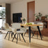 Modern Swivel Dining Chair, Beige Fabric & Black Legs - CALIFORNIA KD BEIGE SWIVEL A