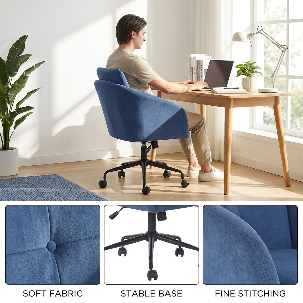 Modern Blue Fabric Office Chair – LARSON BLUE