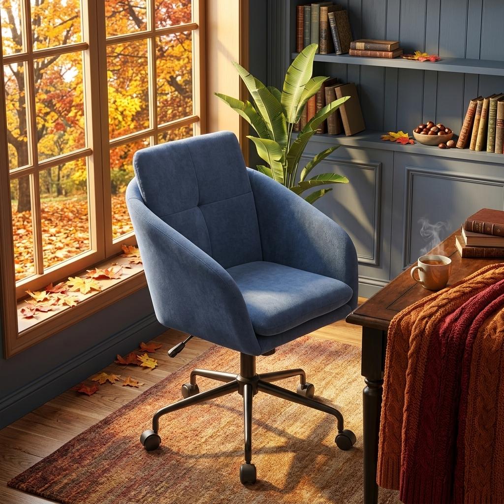 Modern Blue Fabric Office Chair – LARSON BLUE
