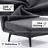 Modern Velvet Sofa, Grey Iron Legs - LENA CB GREY