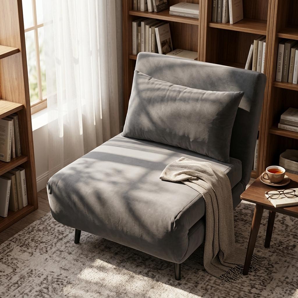 Modern Velvet Sofa, Grey Iron Legs - LENA CB GREY