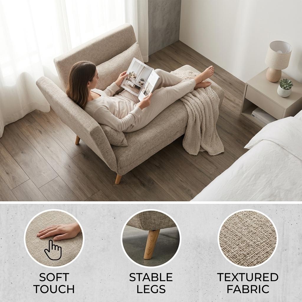 Modern Velvet Sofa, Oak Legs - LENA CB NATURAL