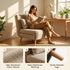 Modern Velvet Sofa, Oak Legs - LENA CB NATURAL