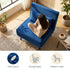 Modern Velvet Sofa Bed, Navy Blue Iron Legs - LENA CB NAVY