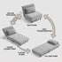 Modern Velvet Sofa, Grey Iron Legs - LENA CB GREY