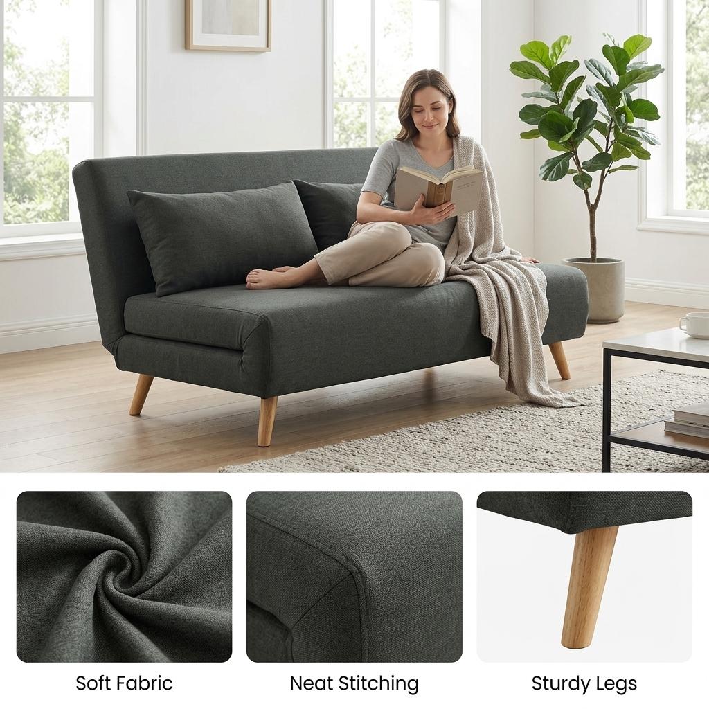 Modern Velvet Green, Rubberwood Legs - LENA SOFAB GREEN