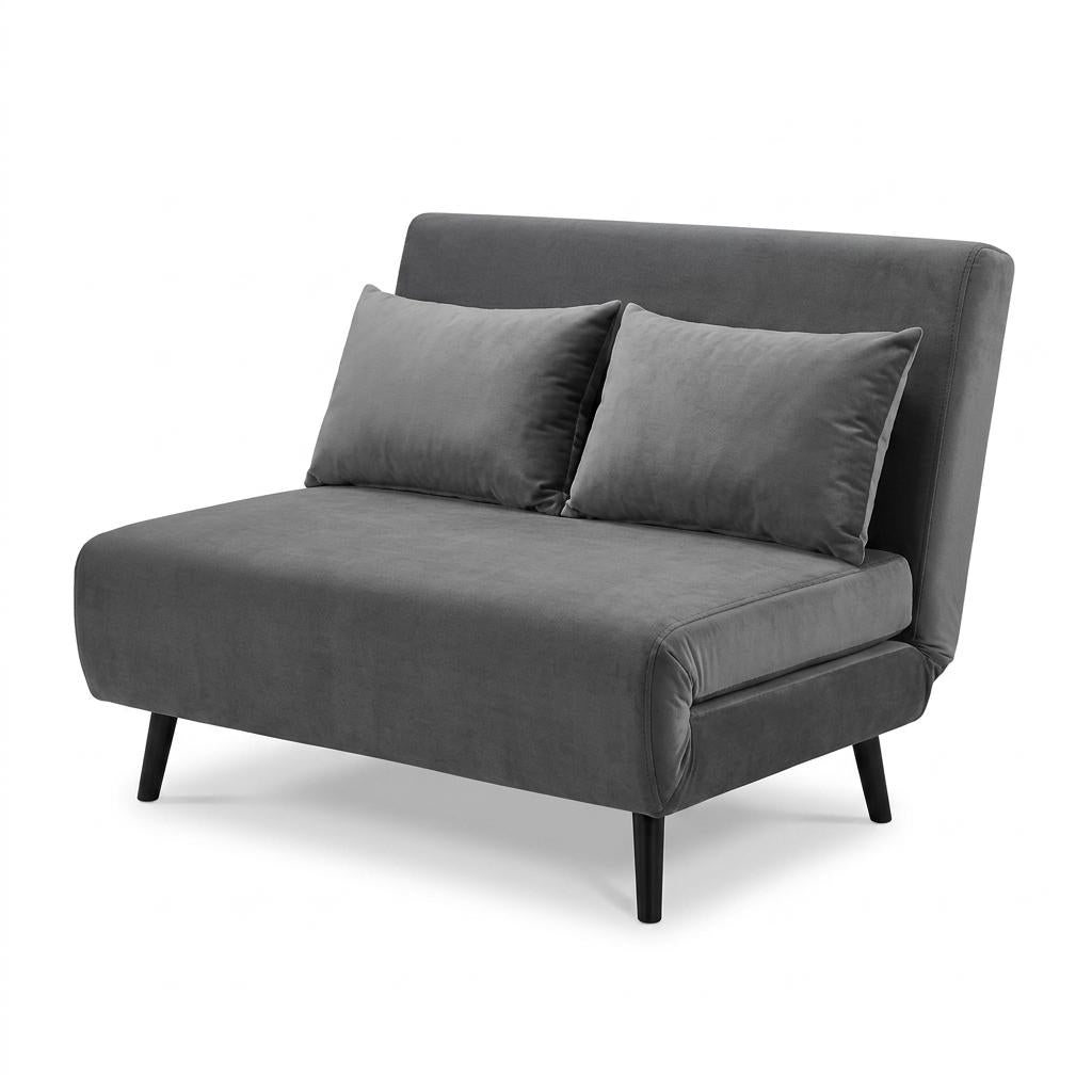 Modern Velvet Sofa, Navy Blue Iron Legs - LENA SOFAB