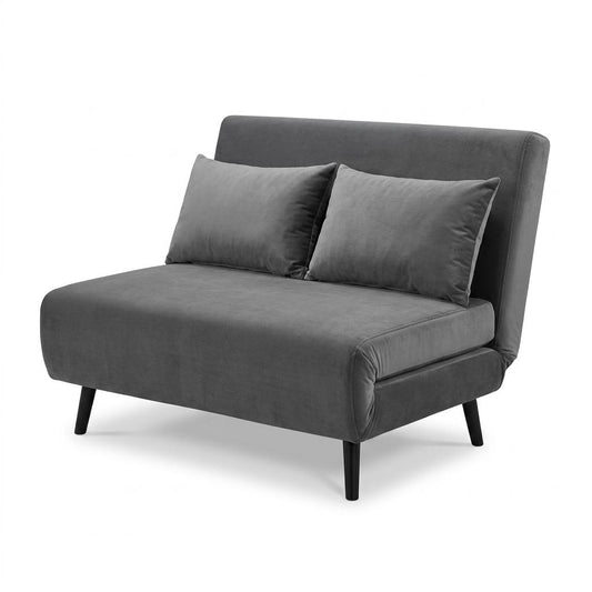 Modern Velvet Sofa, Navy Blue Iron Legs - LENA SOFAB