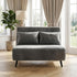 Modern Velvet Sofa, Navy Blue Iron Legs - LENA SOFAB
