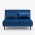 Modern Velvet Blue Sofa, Iron Legs - LENA SOFAB BLUE