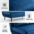 Modern Velvet Blue Sofa, Iron Legs - LENA SOFAB BLUE