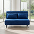 Modern Velvet Blue Sofa, Iron Legs - LENA SOFAB BLUE