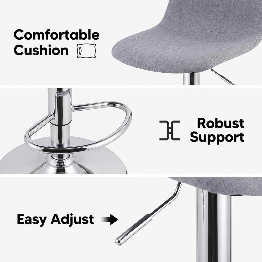Modern Adjustable Grey Barstool - LITTLESPOON