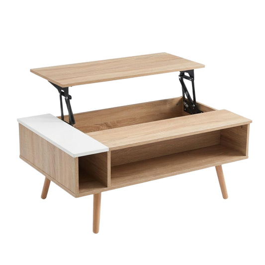 Modern Lifting Coffee Table, Oak Finish – LIVINSTONE LIFTING OAK