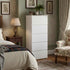 Modern White Storage, Particleboard Tall Chest - LOCKE 5 Drawer