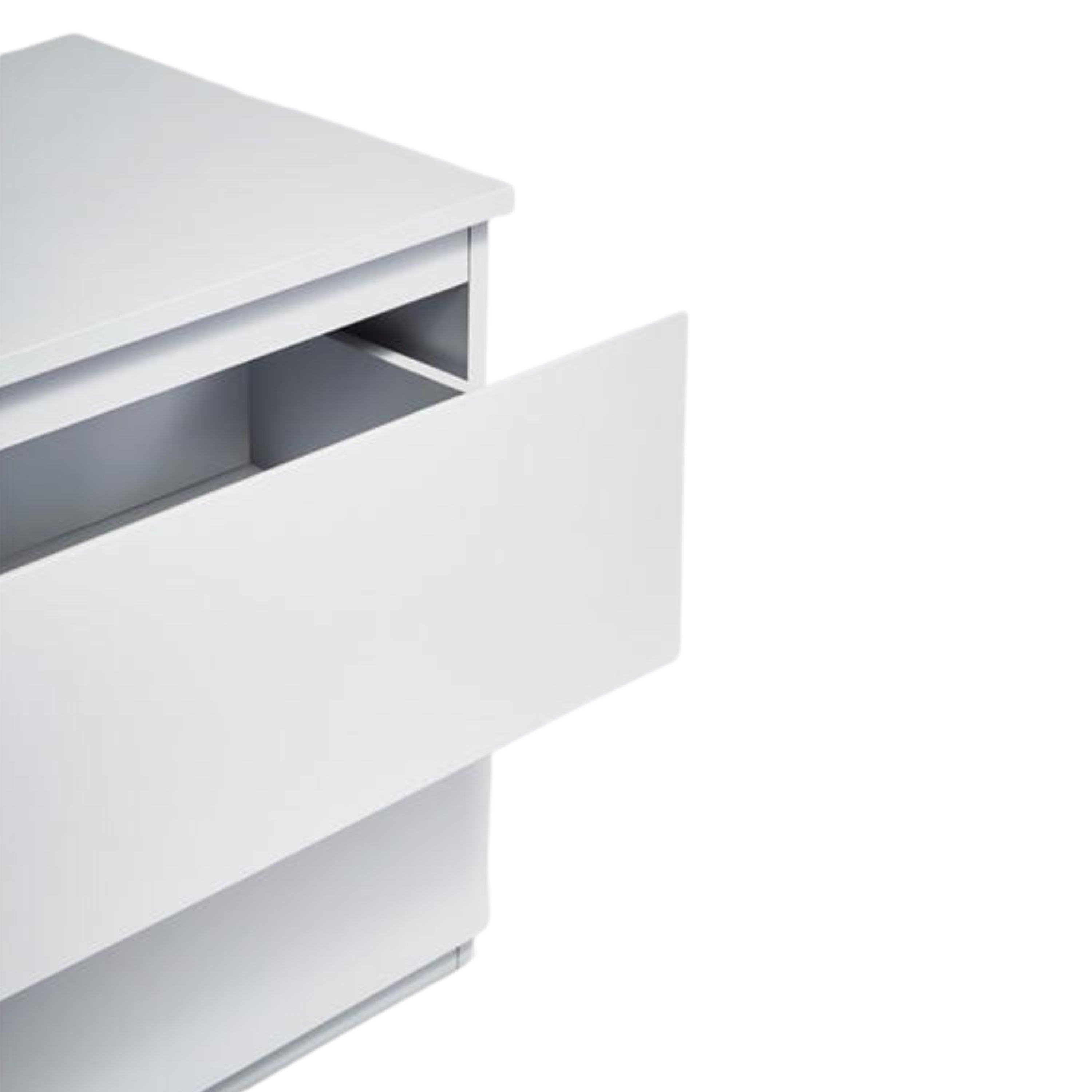 Modern White Storage, Particleboard Tall Chest - LOCKE 5 Drawer