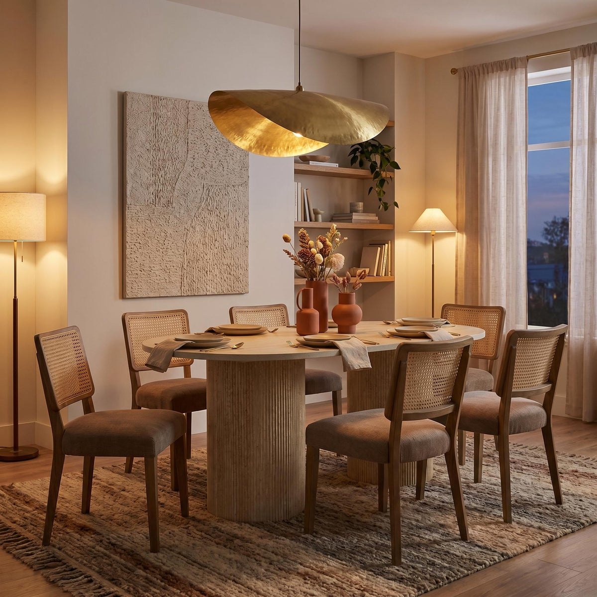 Modern Travertine-Style Dining Table – LOMARA