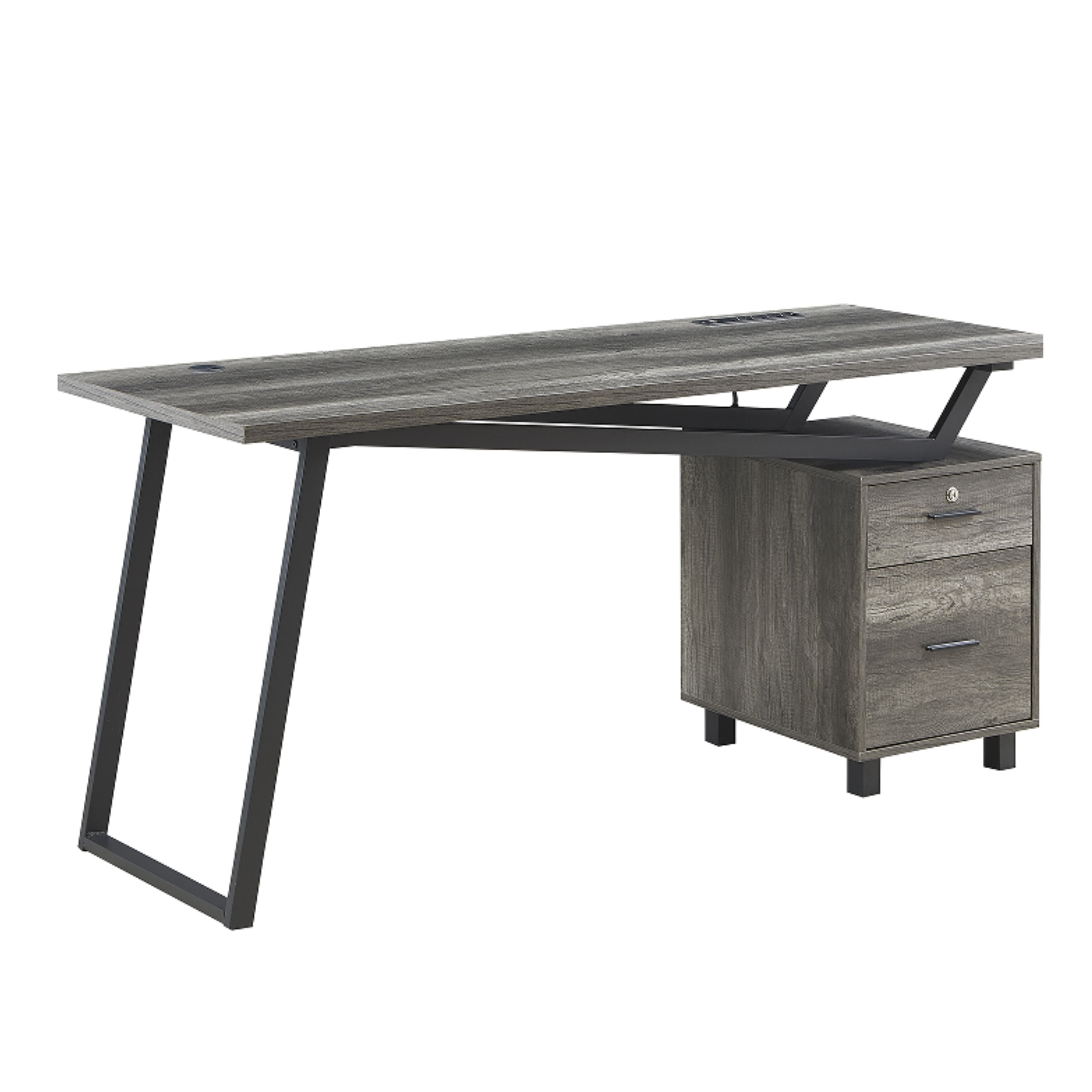 Modern Minimalist Desk, Melamine Board & Iron Frame - LUMOR