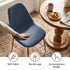 Modern Blue Fabric Dining Chair, Steel Wood-Print Legs - LUNIN BLUE
