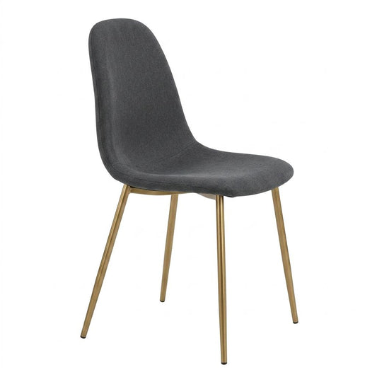 Modern Fabric Dining Chair, Steel Legs - LUNIN DARK GREY