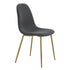 Modern Fabric Dining Chair, Steel Legs - LUNIN DARK GREY