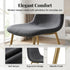 Modern Fabric Dining Chair, Steel Legs - LUNIN DARK GREY