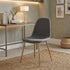 Modern Fabric Dining Chair, Steel Legs - LUNIN DARK GREY