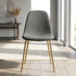 Modern Fabric Dining Chair, Steel Legs - LUNIN DARK GREY
