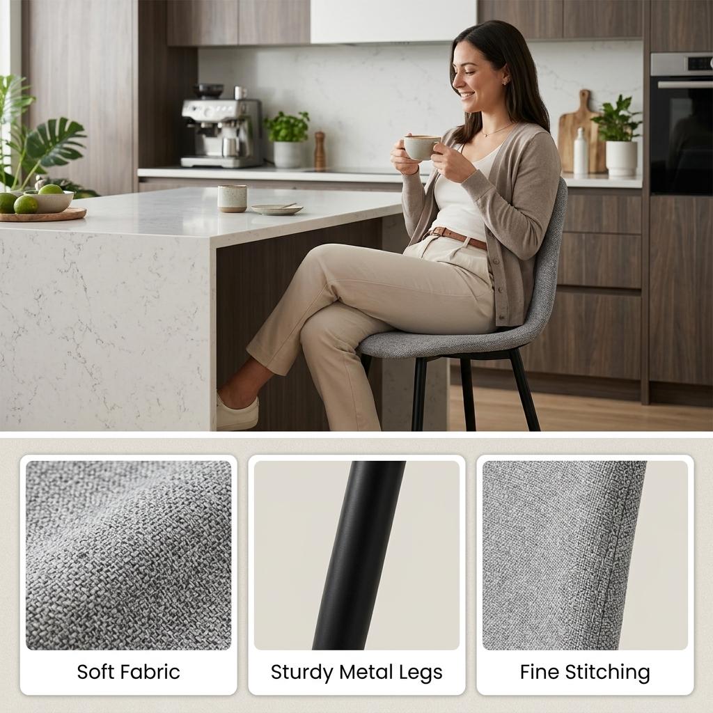 Modern Grey PU Dining Chair - LUNIN FB 2