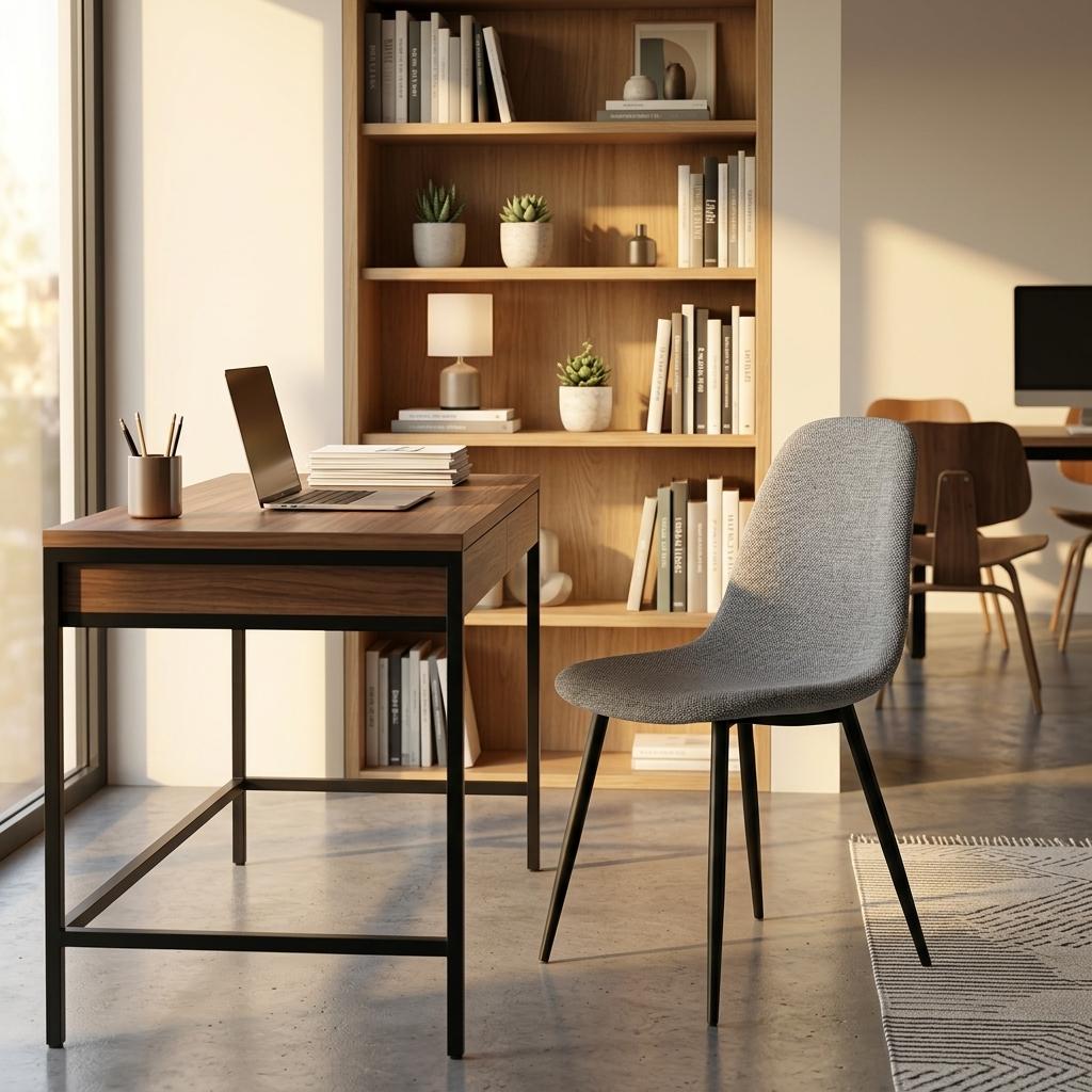 Modern Grey PU Dining Chair - LUNIN FB 2