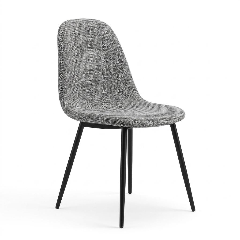 Modern Grey Dining Chair, Fabric Upholstery - LUNIN FB 4